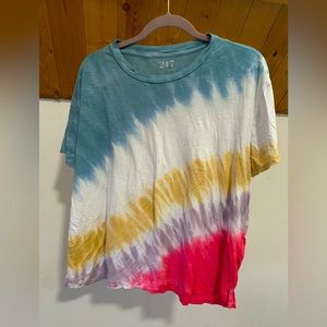24/7 Flawless Tie Dye Boyfriend Tee size L